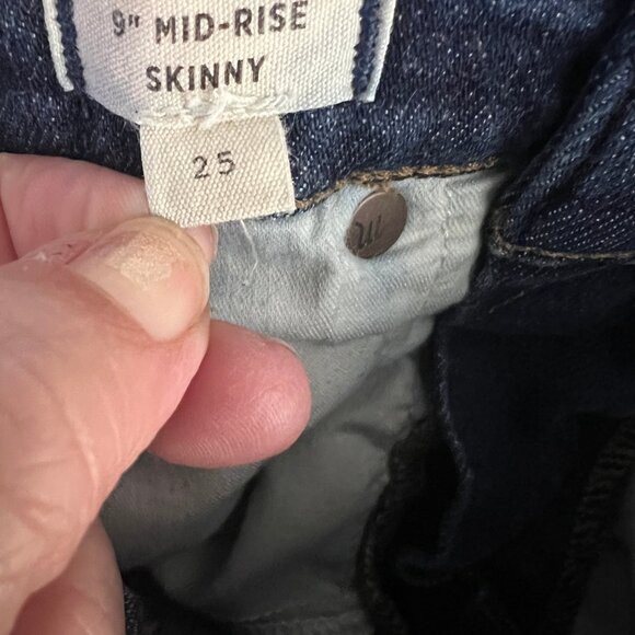 Madewell 9" Mid-Rise Skinny Jeans Denim Pants Women's Size 25 - Picture 3 of 5